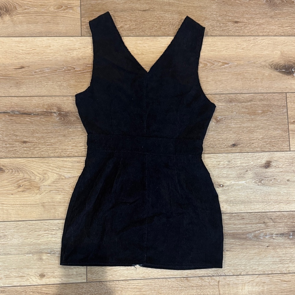 Elegant Black Zipper corduroy Dress SHEIN Small petite - Picture 6 of 7